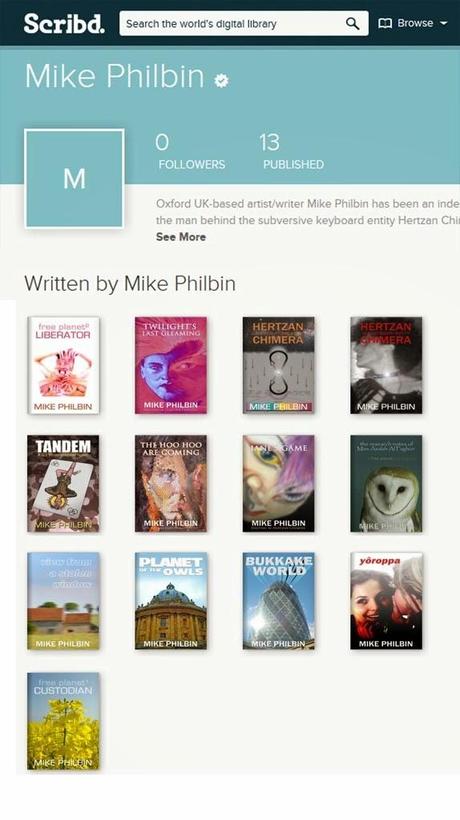 Chimericana Books 2014 - Press Release - all Mike Philbin novels now available on subscription service Scribd