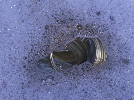 First, I washed my jars, seals, and lids in warm soapy water.  Then I rinsed them well to remove any soap residue.