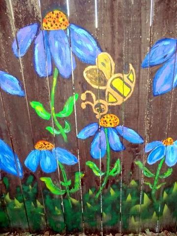 Flowers on Fence