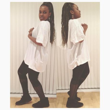 HM Aviator White Oversized Asos T-Shirt Topshop Sporty Leggings Clarks Desert Boots