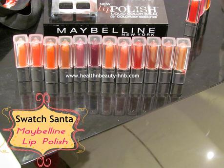 Swatch Santa - 15 Maybelline Lip Polishes