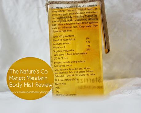 The Nature's Co Mango Mandarin Body Mist Review