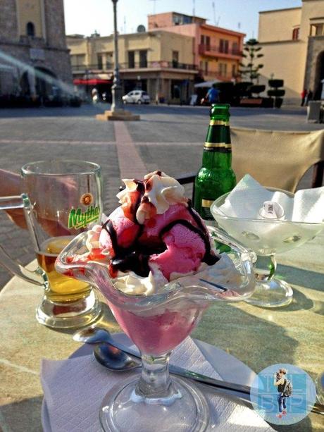 Nothing better than sittg in Kos Town, drinking beer and eating ice cream