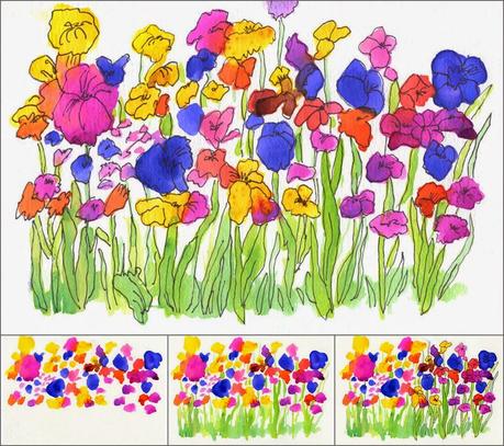 Watercolor Flower Garden