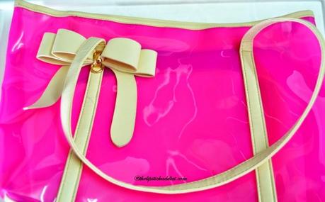 My Style : Transparent Tote with a Bow in Radiant Orchid
