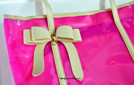 My Style : Transparent Tote with a Bow in Radiant Orchid