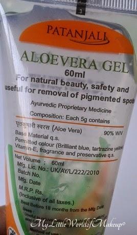 Patanjali Aloe Vera Gel Review and Swatches