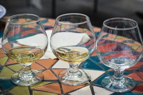 Don Amado mezcales. From left to right: añejo, reposado, and rustico. 