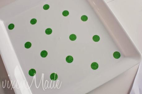 DIY Gold & White Polkadot Tray