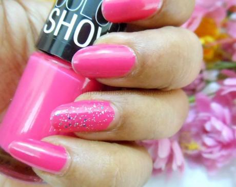 NOTD : Hot Pink Glitter Nails