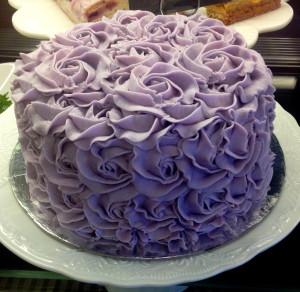 Purple Rosette Topper Cake