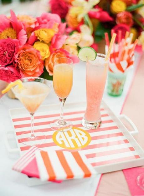 Coral And Pink Cocktails Preppy Party