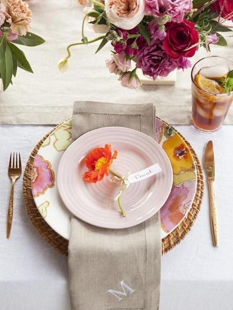 Mothers Day Pink Floral  Tablescape