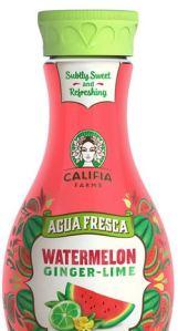 Watermelon ginger lime agua fresca (Califia Farms). 