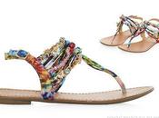 Pick Day: Orange Rainbow Print Strappy Sandals