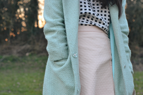 Daisybutter - UK Style and Fashion Blog: what i wore, pastels, mint green coat, how to style a mint green coat
