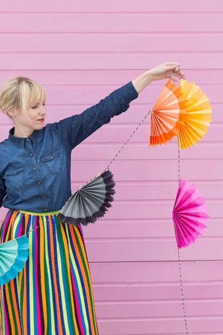 Paper fan garland