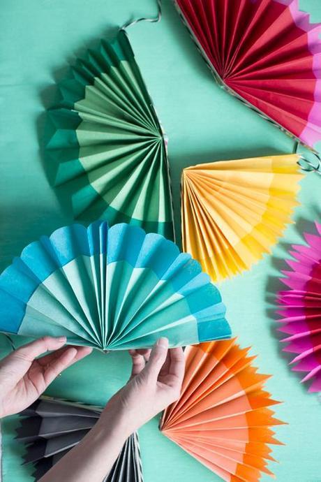 Paper fan garland