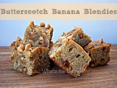 Butterscotch Banana Blondies- Guest Post from Hun Whats for Dinner.