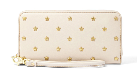 fossil phone wallet clutch white with stars