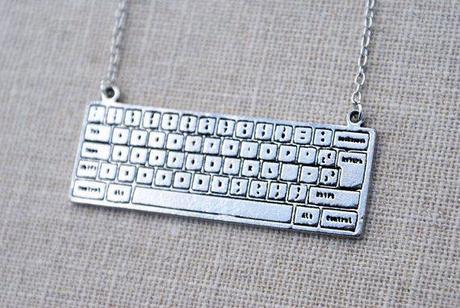 silver keyboard necklace