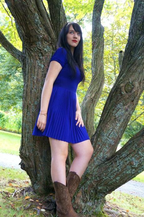 purple pleated dress 1