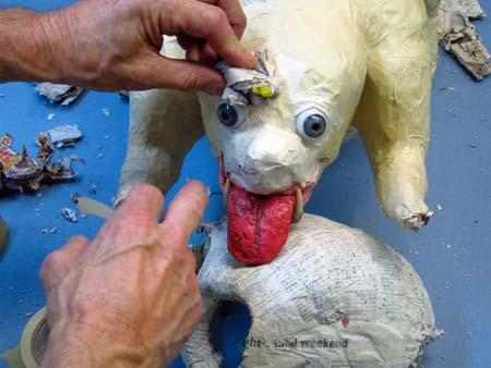 paper mache dog-brows