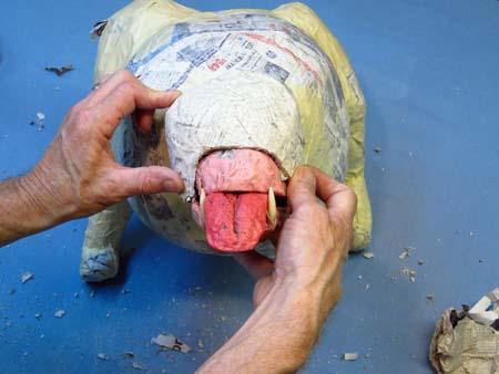 paper mache dog-jaws