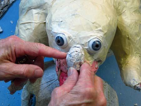 paper mache dog-nose