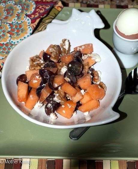 Recipe: Fruit Salad with Cantaloupe, Grapes, Walnuts and Goat Cheese