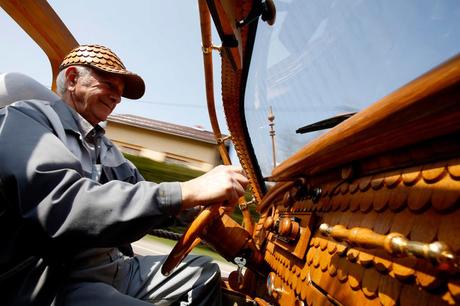 Wooden Volkswagen Beetle Made by Bosnian Pensioner