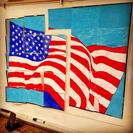 Flag Mural and a Glue Stick