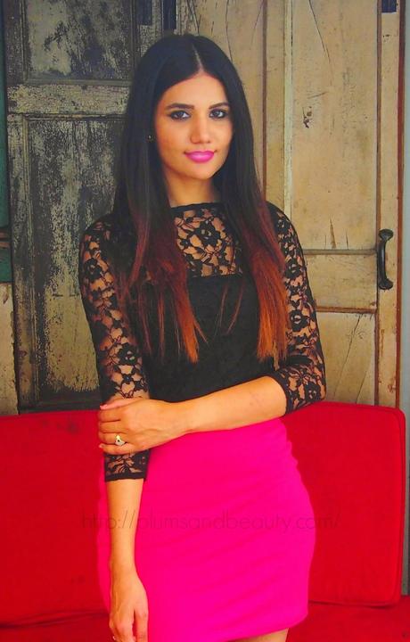 OOTD : Lace Top & Pink Skirt