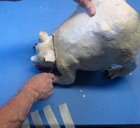  paper mache dog- head cut