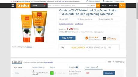 Save Money while shopping online with indiancoupons.com VLCC Sun Defense Lotion and Facewash combo