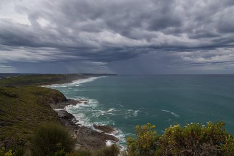 rain and clouds over victorian coast