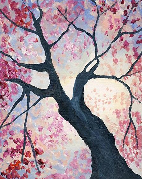 Study of Elegant Cherry Tree. 10” x 8” (14” x 11” matted), Acrylic on Paper, © 2014 Cedar Lee