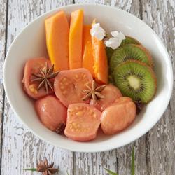 guavas with kiwifruit and papaya