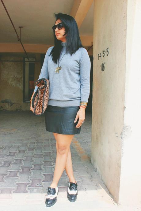 Black and white brogues