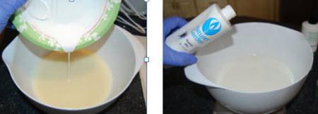 scenting and coloring the batter