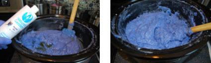 adding the scent and stirring it in