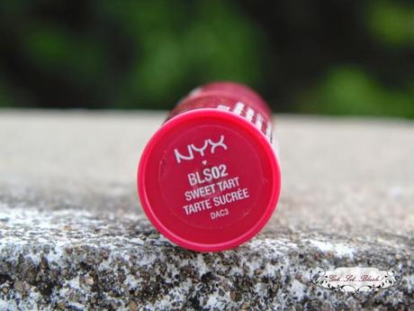 NYX Cosmetics Butter Lipstick in Sweet Tart - On my lips,Review,Swatches