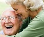 laughing elder couple