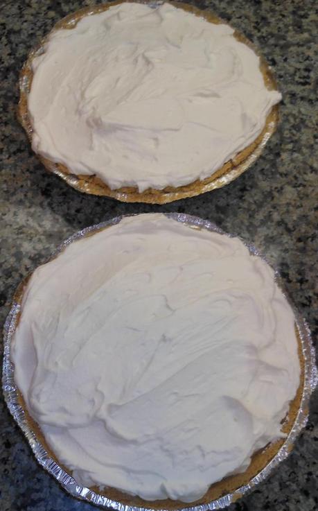 And, Viola!  Two pies ready to go in the fridge or to serve!