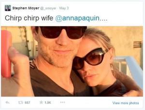 Stephen Moyer (who stars as Bill Compton in HBO's True Blood) recently joined Twitter