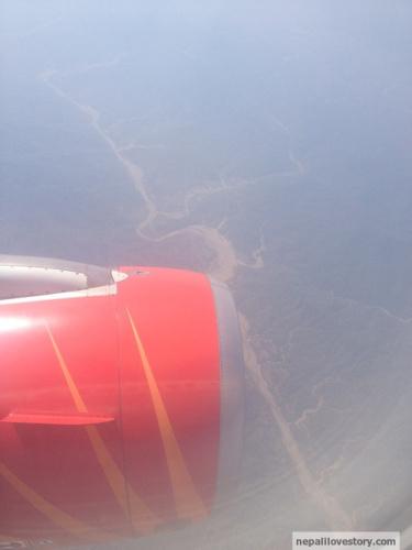 Flying over the terai - my first view of Nepal 