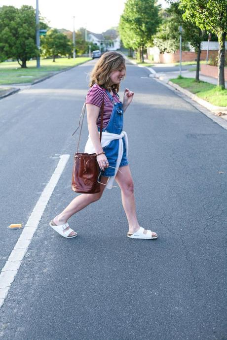 vintage overalls and stripes