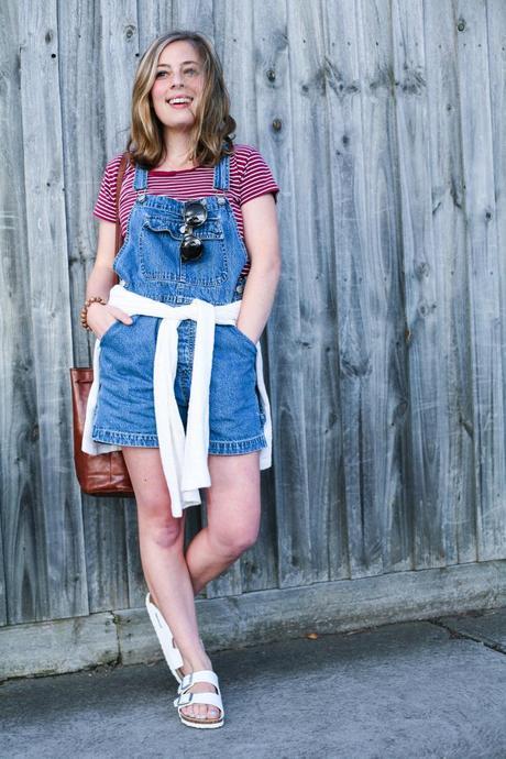 vintage overalls and stripes