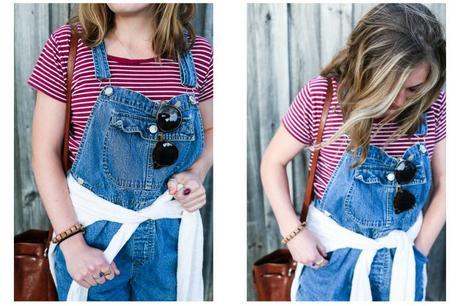 vintage overalls and stripes