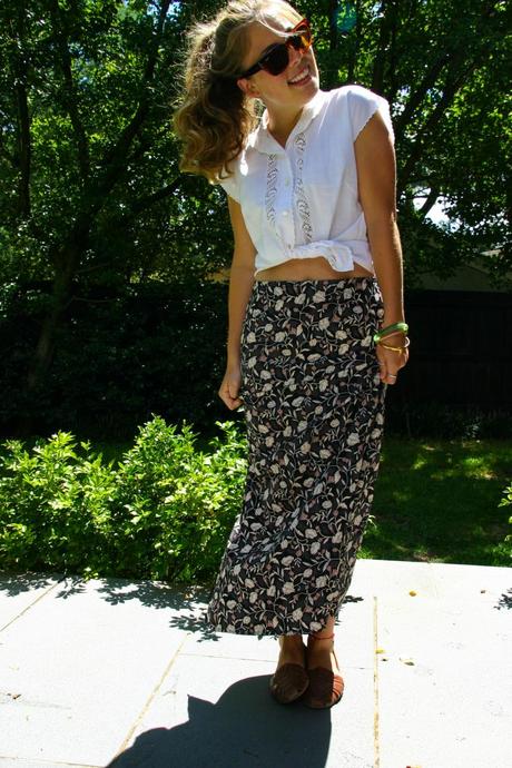 summer floral skirt